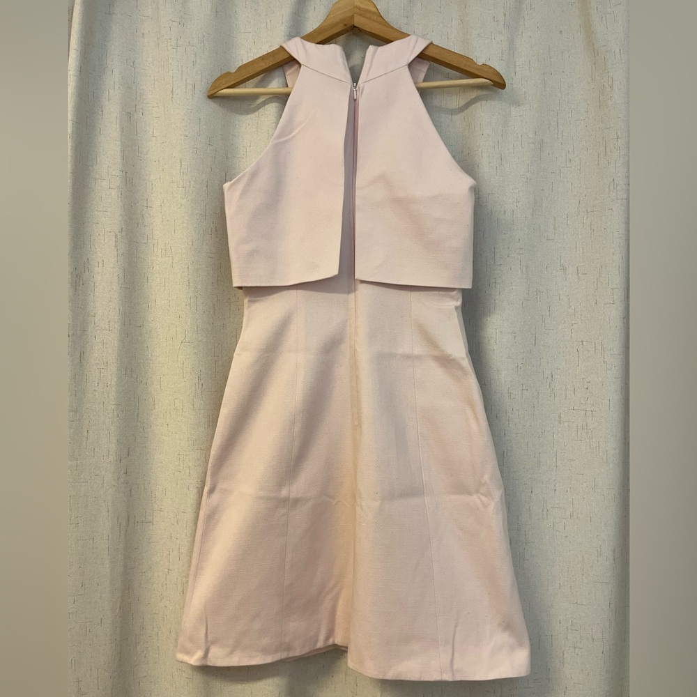 Karen Millen Tailored Cotton Blush Textured Midi Dress $499 - Picture 4 of 7